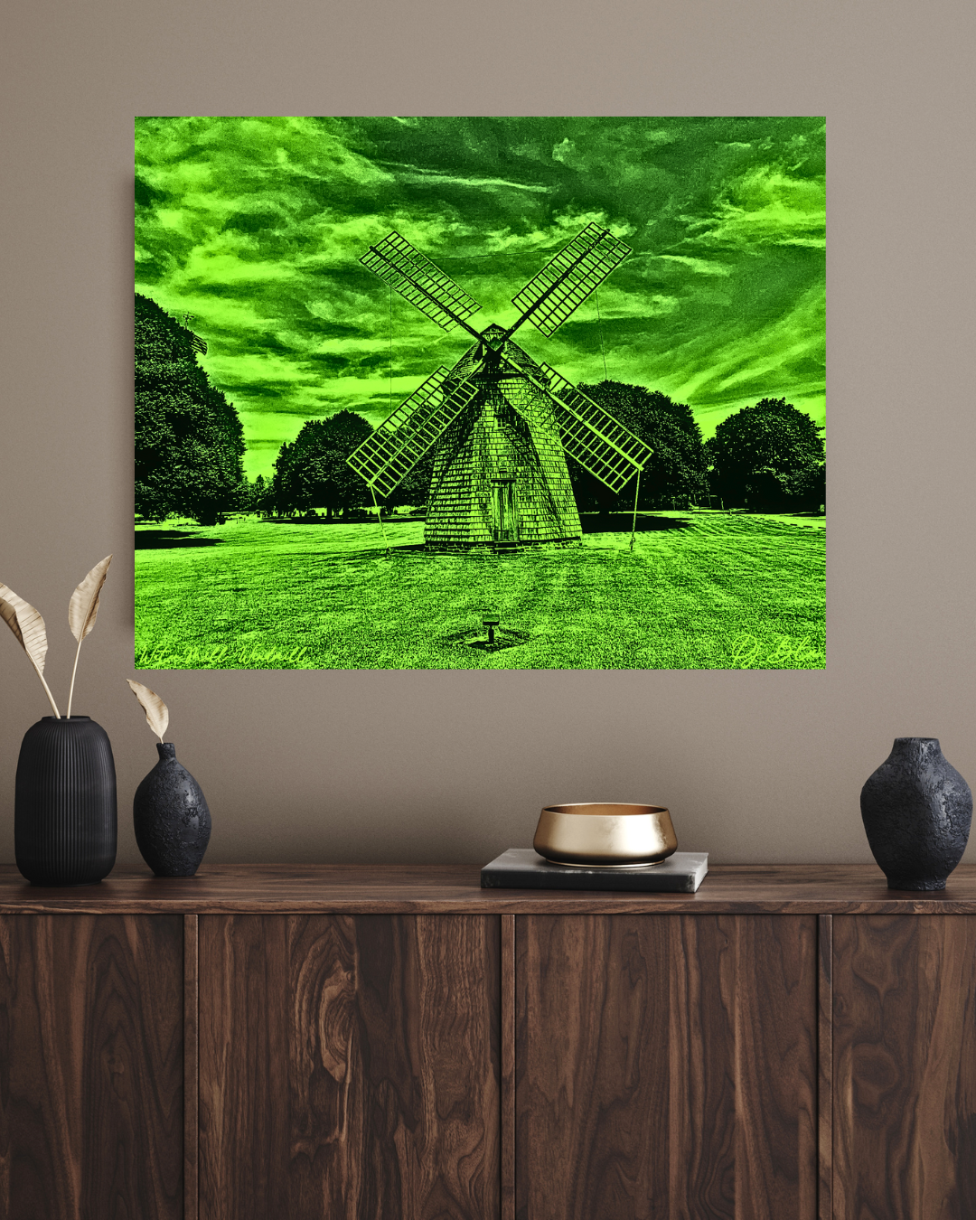 WATER MILL WINDMILL/ GREEN