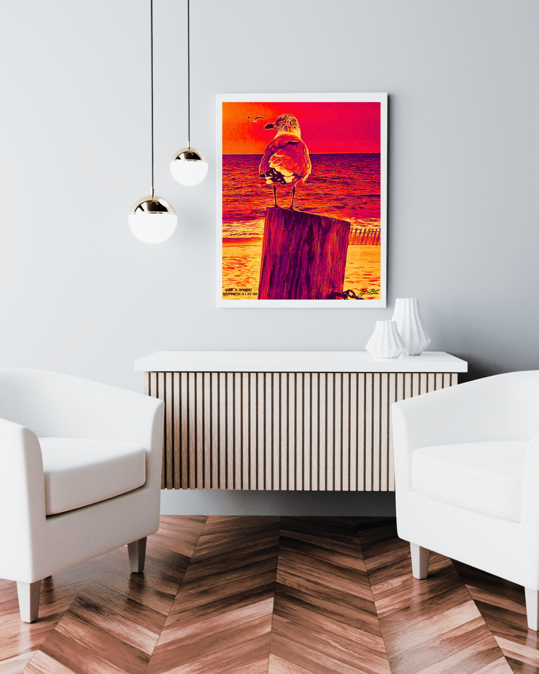 DON`T WORRY/ MATTHEW 6:25-25/ OUTRUN/ WHITE FRAME